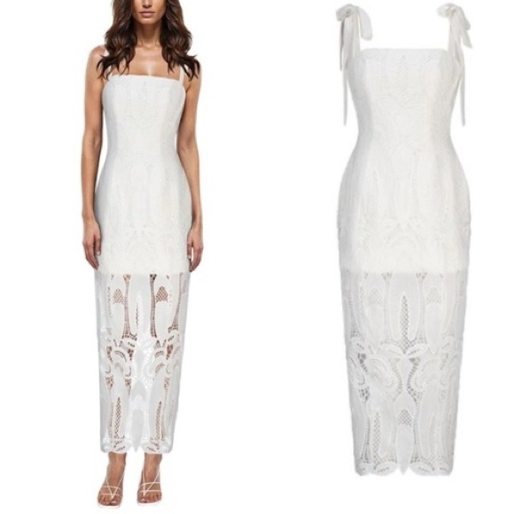 NWT Atoir Maisie Dress White Embroidered Lace Sheath Sz 10